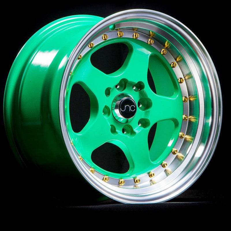 JNC010 Wasabi Green w/ Gold Rivets wheel