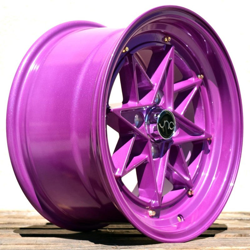JNC025 Candy Purple Gold Rivets wheel