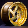 JNC034 Transparent Gold Gold Rivets wheel
