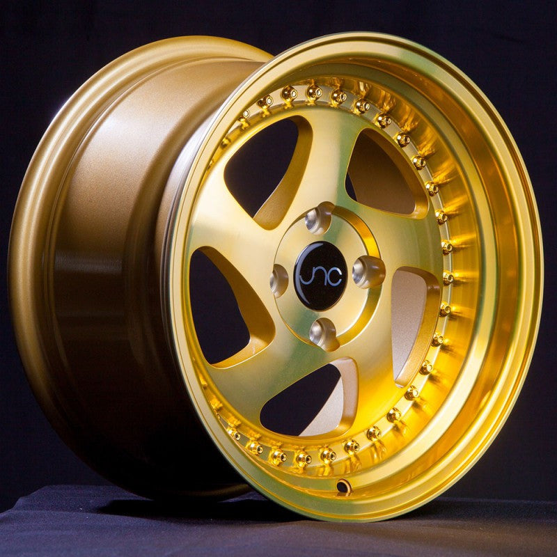 JNC034 Transparent Gold Gold Rivets wheel