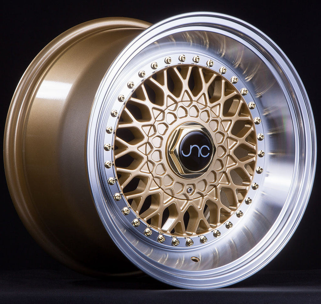 JNC004S Gold Machined Lip Gold Rivets wheel