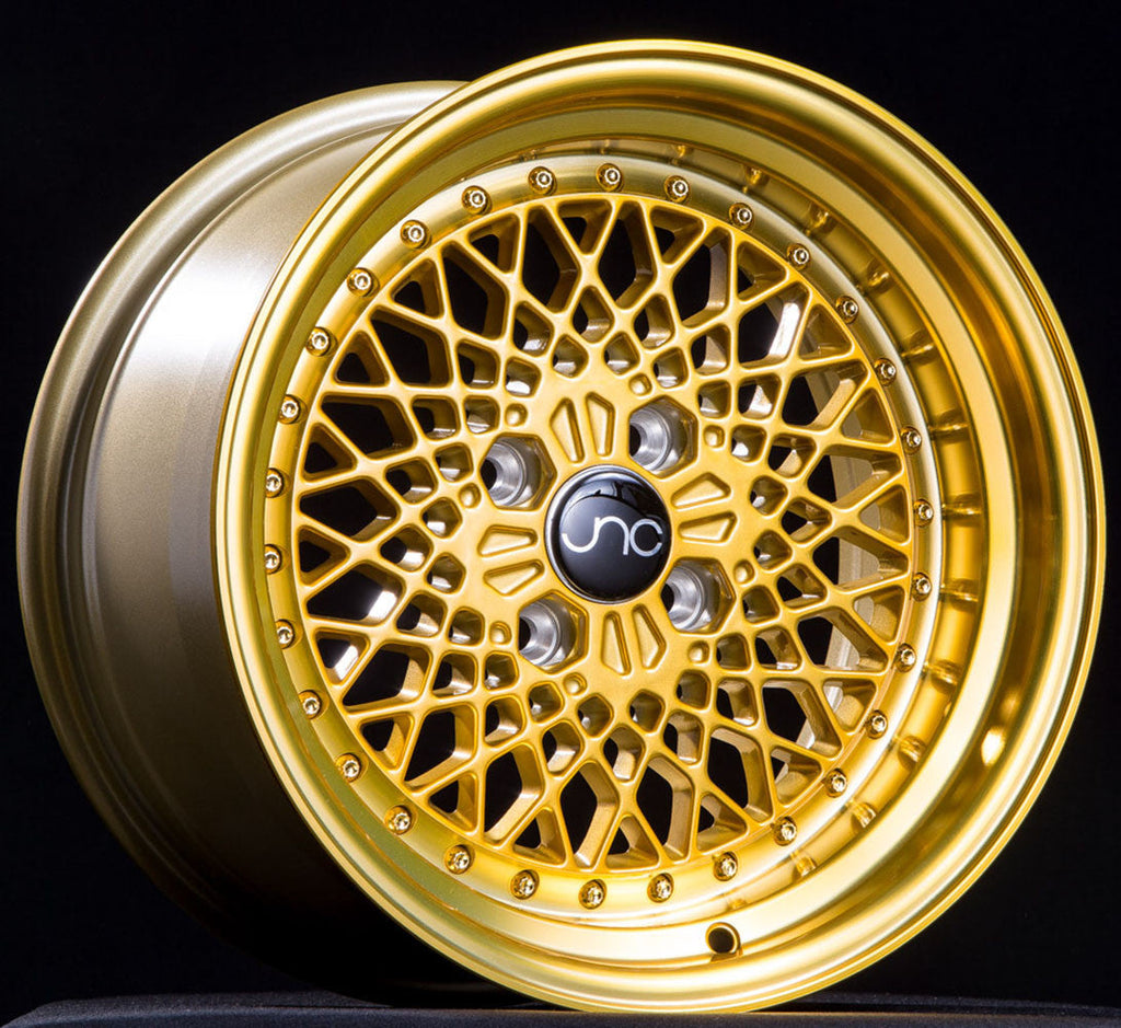 JNC045 Transparent Gold w/ Gold Rivets wheel