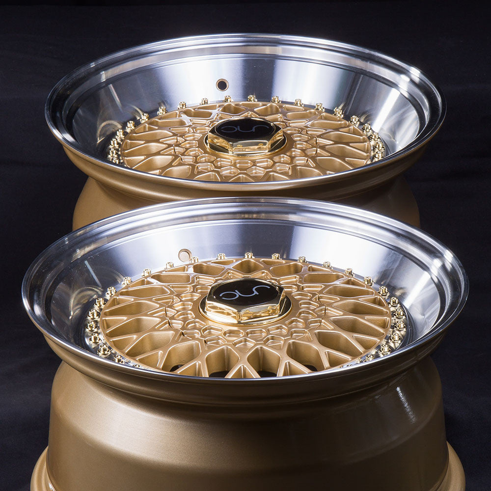 JNC004S Gold Machined Lip Gold Rivets wheel