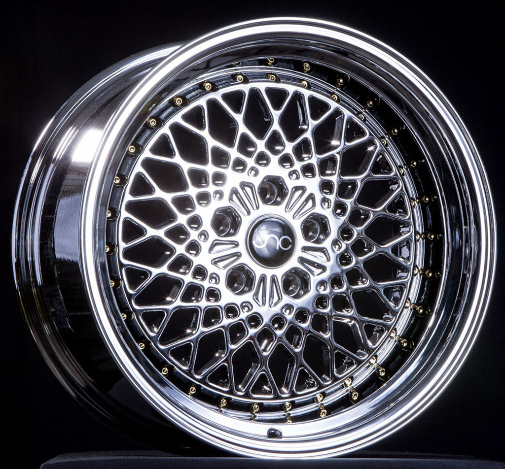 JNC045 Platinum w/ Gold Rivets wheel