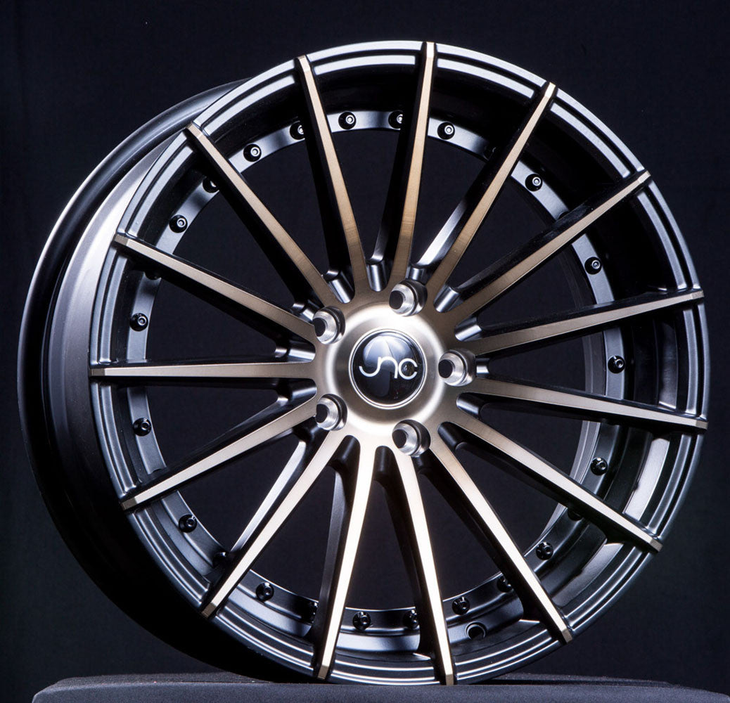 JNC042 Matte Black Machined Bronze Face wheel