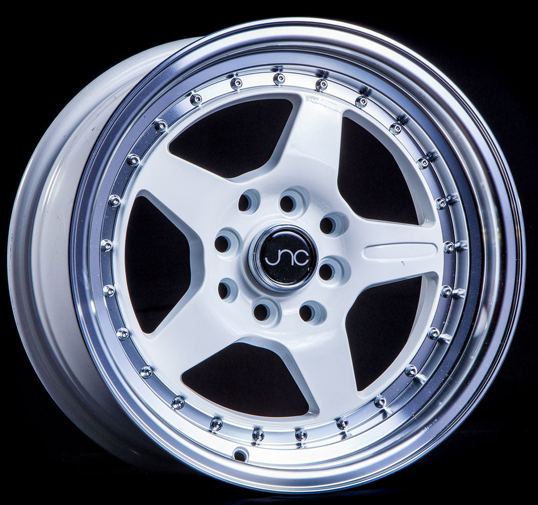 JNC009 White Machined Lip wheel