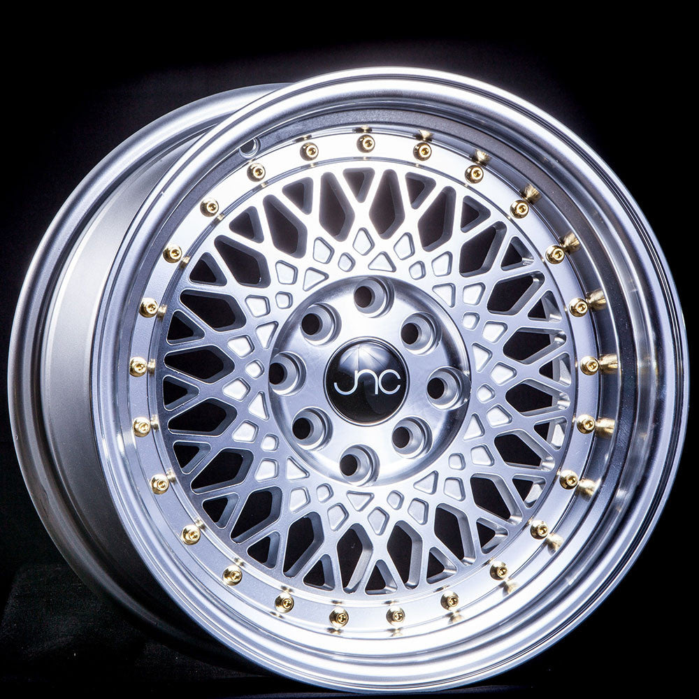 JNC031 Silver Machined Face(Chrome Rivets) wheel