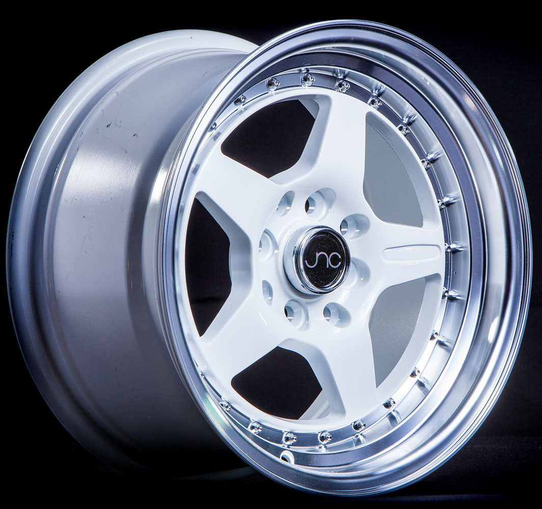 JNC009 White Machined Lip wheel