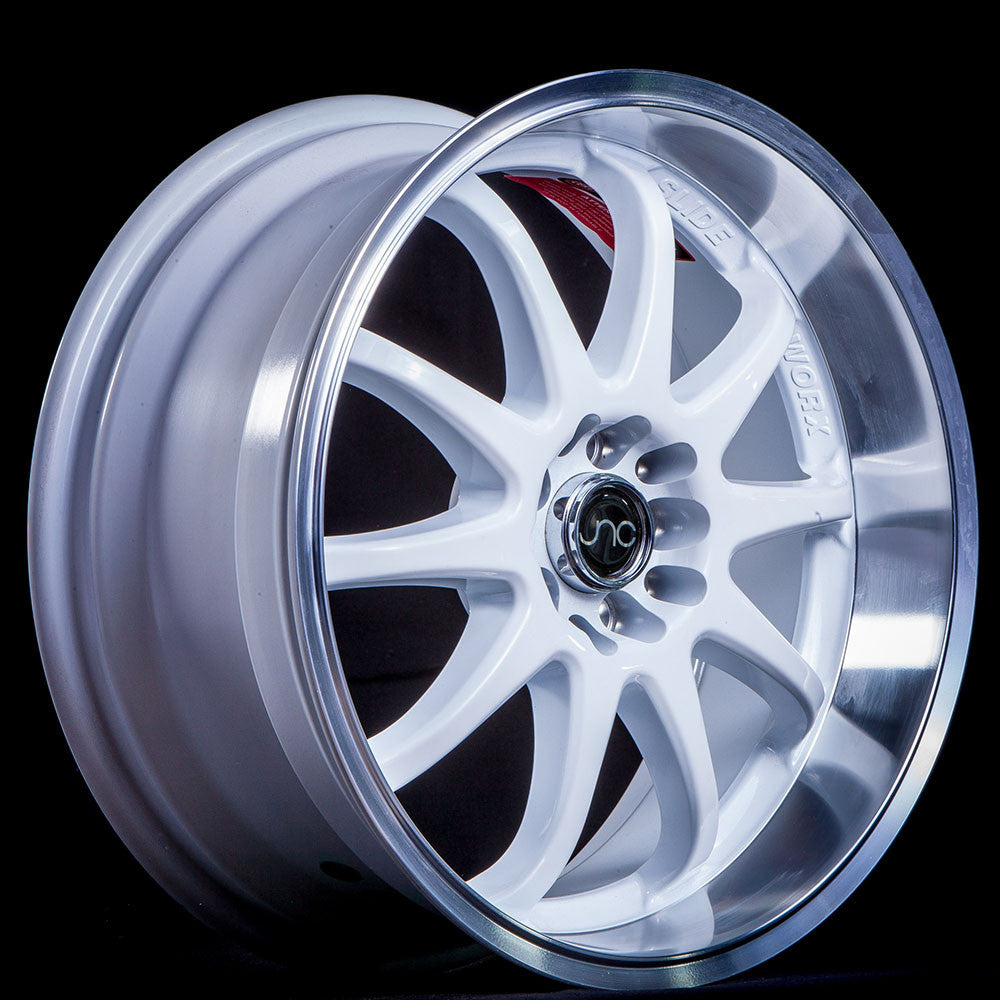 JNC019 White Machined Lip wheel