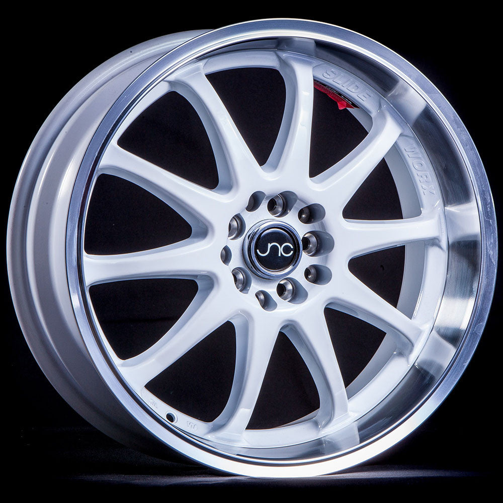 JNC019 White Machined Lip wheel