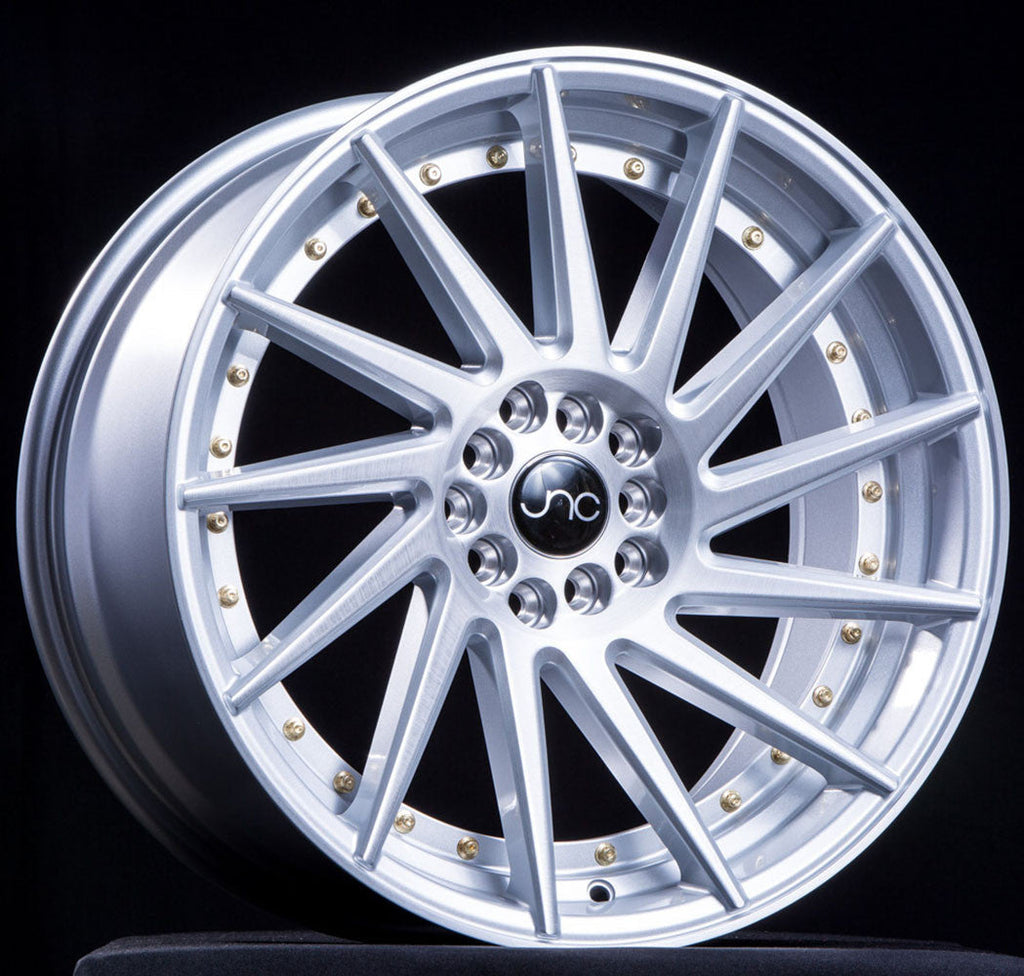JNC051 Silver Brushed w/ Gold Rivets wheel