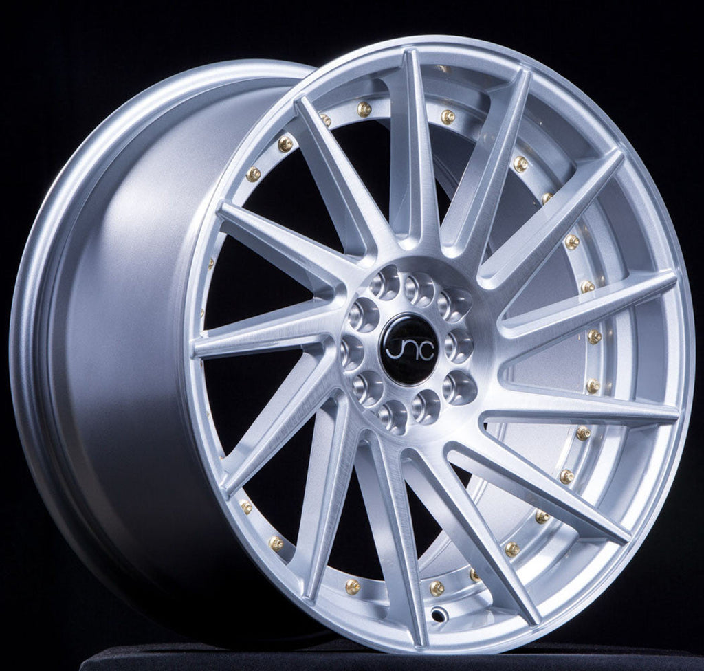 JNC051 Silver Brushed w/ Gold Rivets wheel