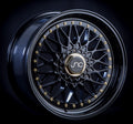 JNC004 Matte Black Gold Rivets wheel