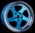 JNC034 Teal Blue Machine Lip Gold Rivets wheel
