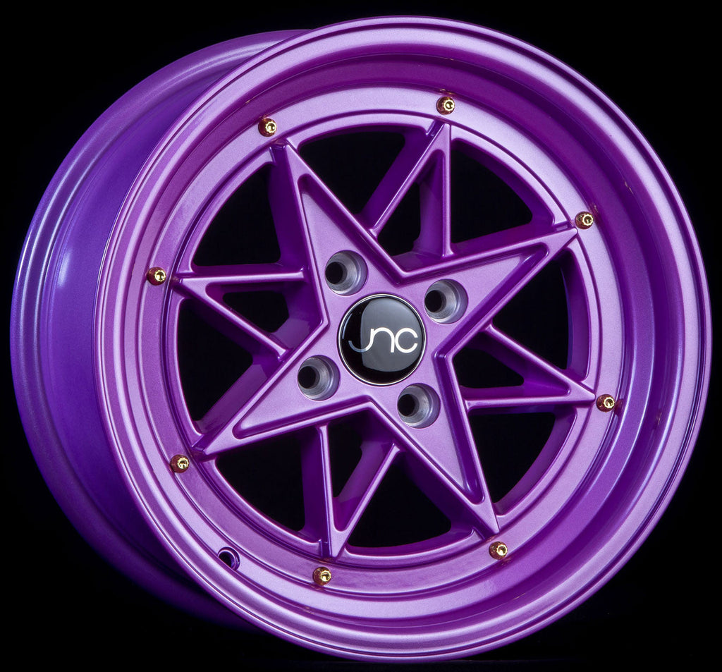 JNC025 Candy Purple Gold Rivets wheel