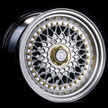JNC004S Silver Machined Lip Gold Rivets wheel