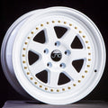 JNC048 White w/ Gold Rivets wheel