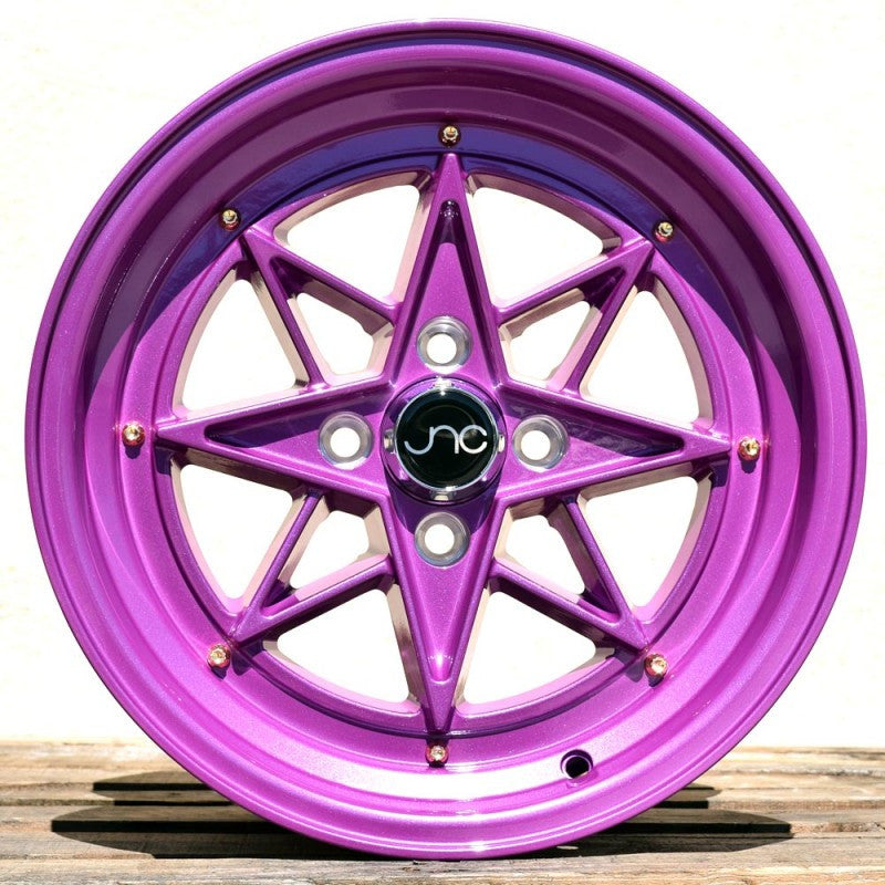JNC025 Candy Purple Gold Rivets wheel