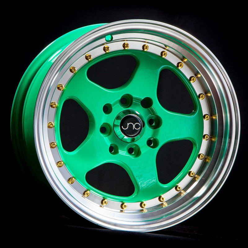 JNC010 Wasabi Green w/ Gold Rivets wheel
