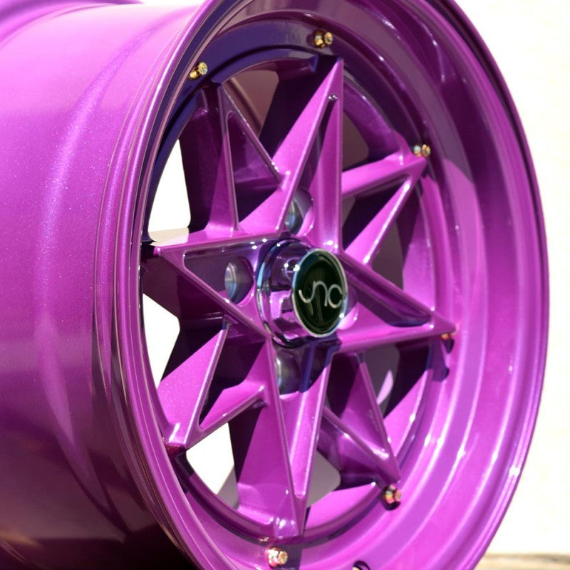 JNC025 Candy Purple Gold Rivets wheel