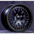 JNC001 Matte Black Gold Rivets wheel