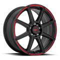 Motegi Racing CS8 - SATIN BLACK W/ RED STRIPE