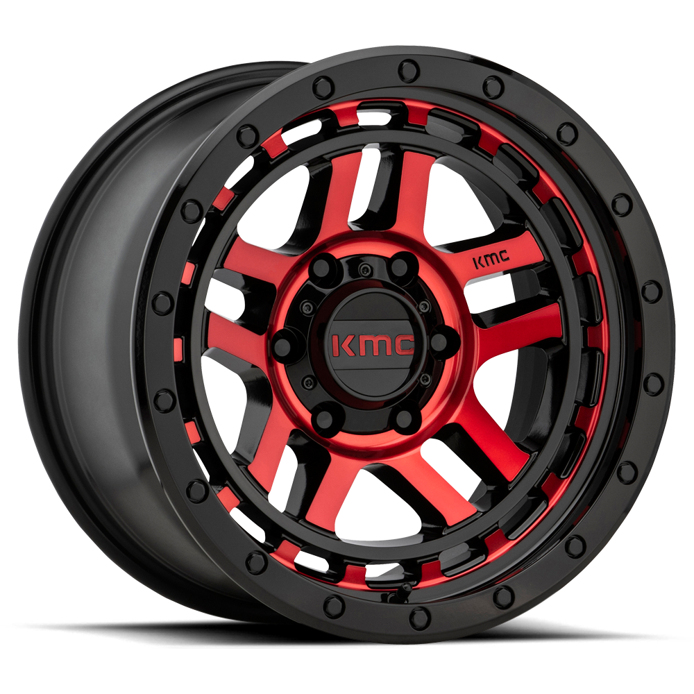 KMC Wheels RECON - GLOSS BLACK MACH W/ RED TINT