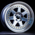 JNC048 Silver Machined Face w/ Gold Rivets wheel
