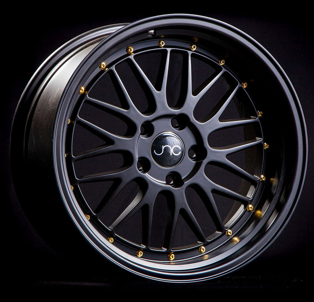 JNC005 Black Gold Rivets wheel