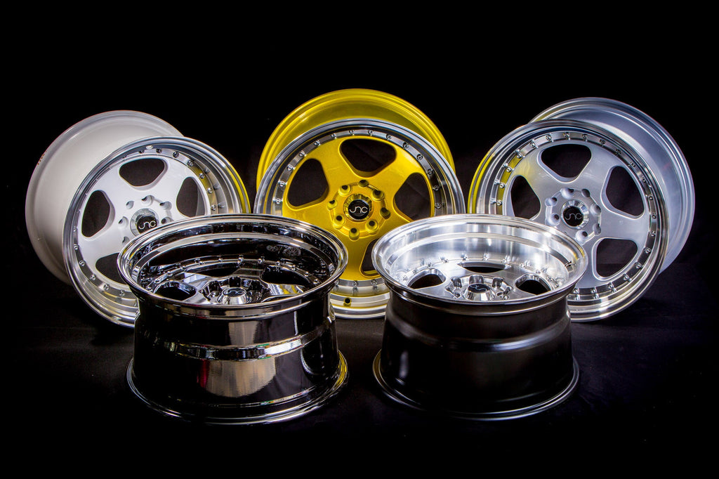 JNC010 Matte Bronze Black Lip Gold Rivets wheel