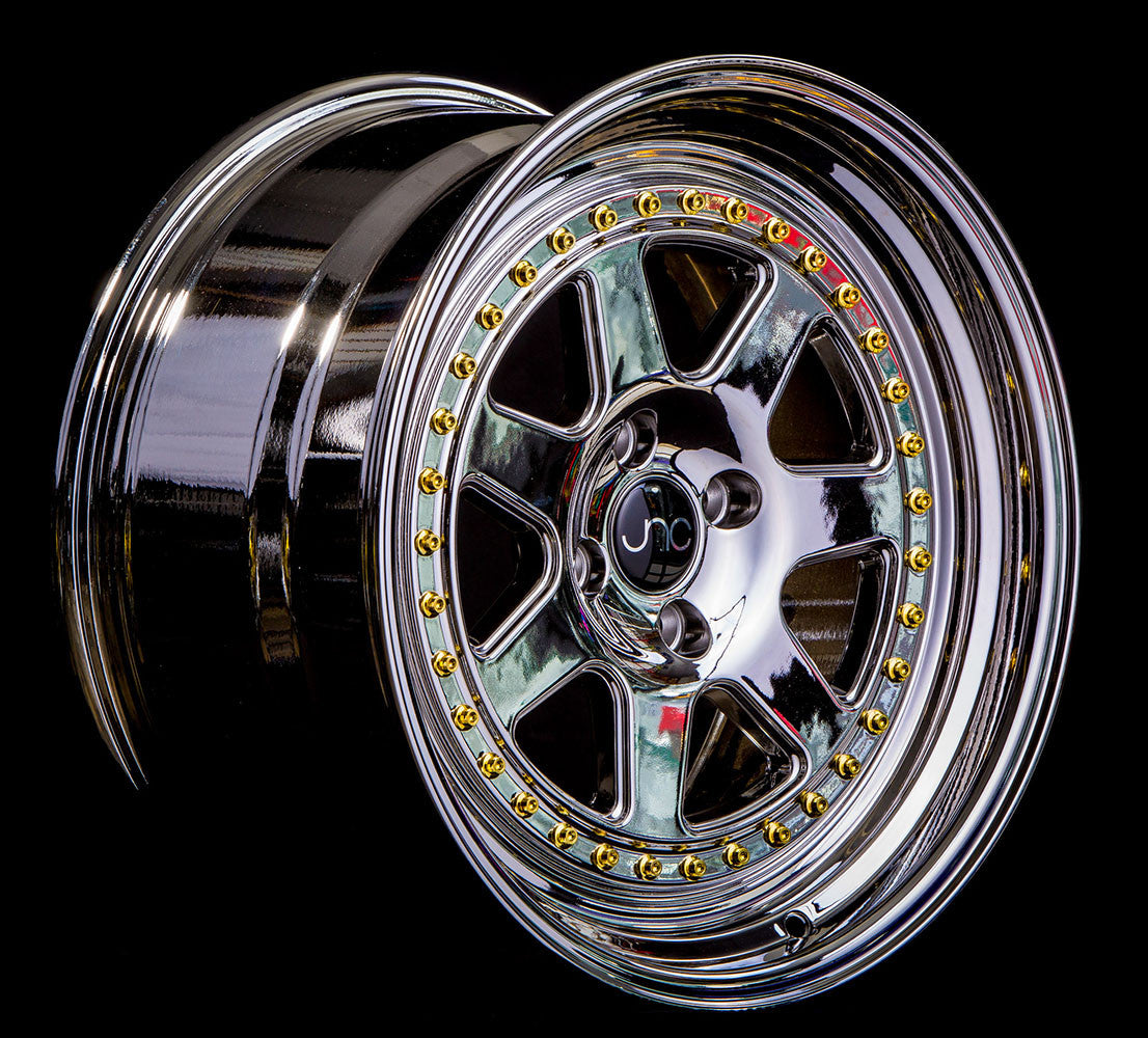 JNC048 Platinum w/ Gold Rivets wheel