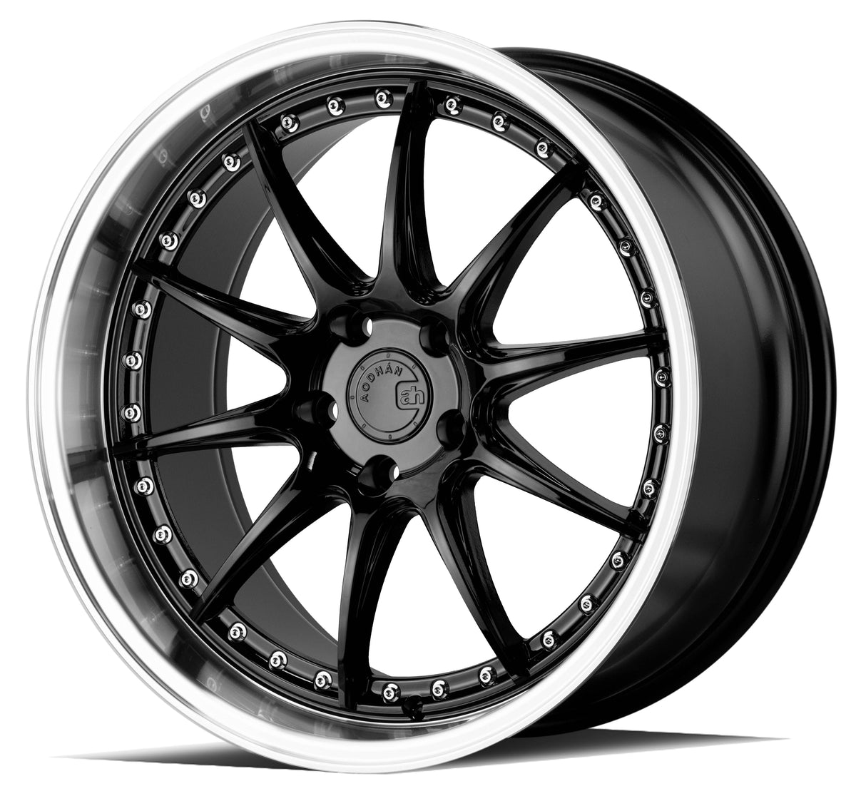 Aodhan DS07 Gloss Black W /Machined Lip wheel
