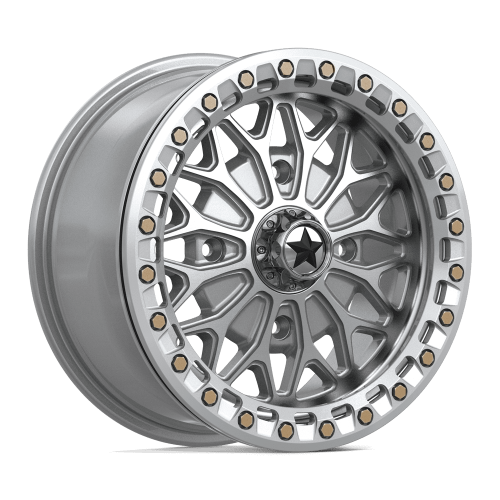 MSA Offroad Wheels BOLO UTV BEADLOCK - GLOSS SILVER W/ MACHINED FACE