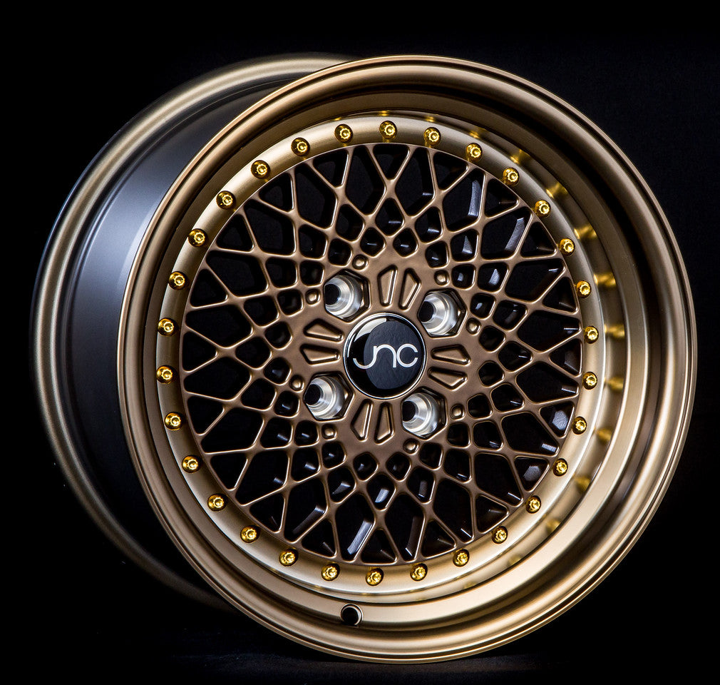 JNC045 Machined Bronze w/ Gold Rivets wheel