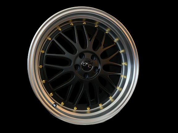 JNC005 Matte Black Machined Lip wheel